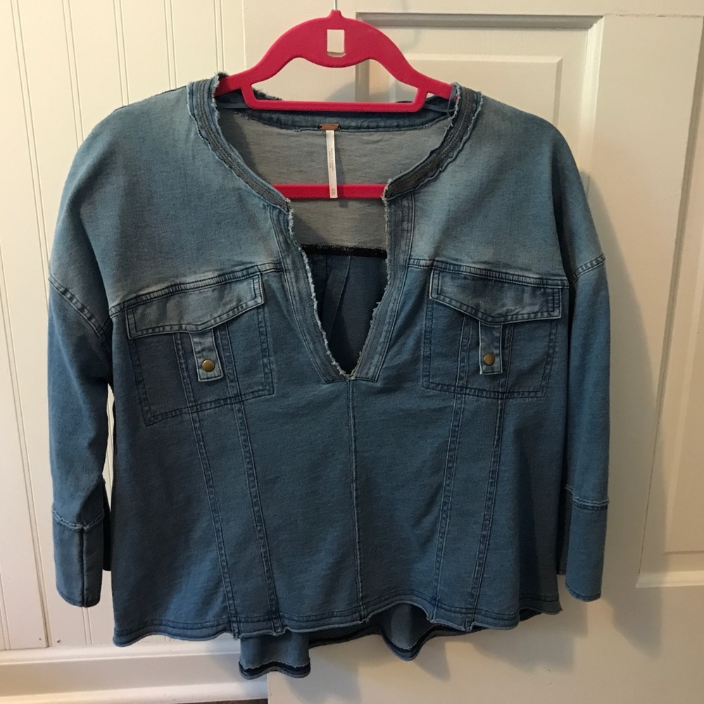 Free people jean shirt